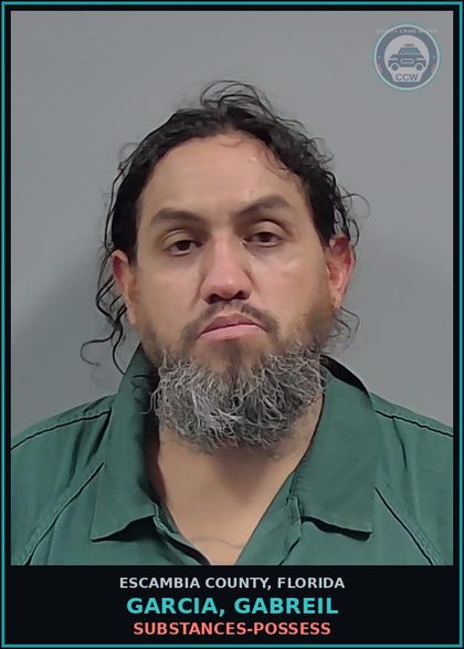 CCW arrest card for GARCIA, GABREIL in Escambia County: DRUGS-POSSESS