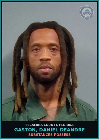 CCW arrest card for GASTON, DANIEL DEANDRE in Escambia County: DRUGS-POSSESS