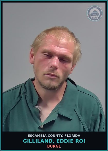 CCW arrest card for GILLILAND, EDDIE ROI in Escambia County: BURGL