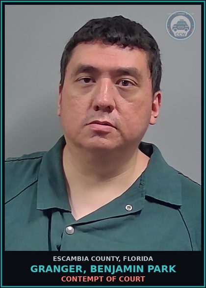 CCW arrest card for GRANGER, BENJAMIN PARK in Escambia County: CONTEMPT OF COURT