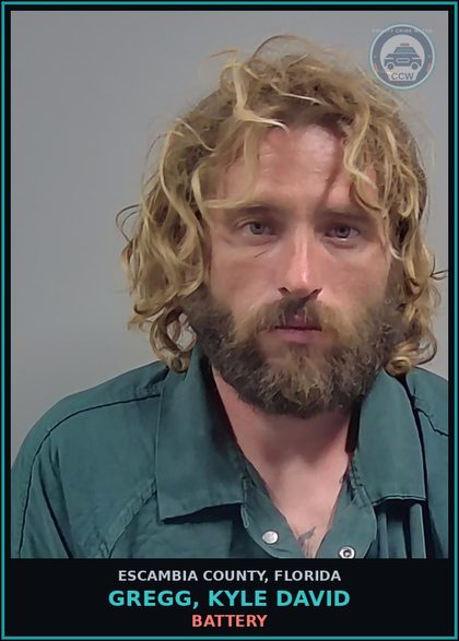 CCW arrest card for GREGG, KYLE DAVID in Escambia County: BATTERY