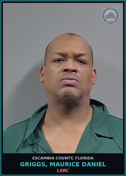 CCW arrest card for GRIGGS, MAURICE DANIEL in Escambia County: LARC