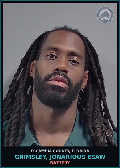 CCW arrest card for GRIMSLEY, JONARIOUS ESAW in Escambia County: BATTERY