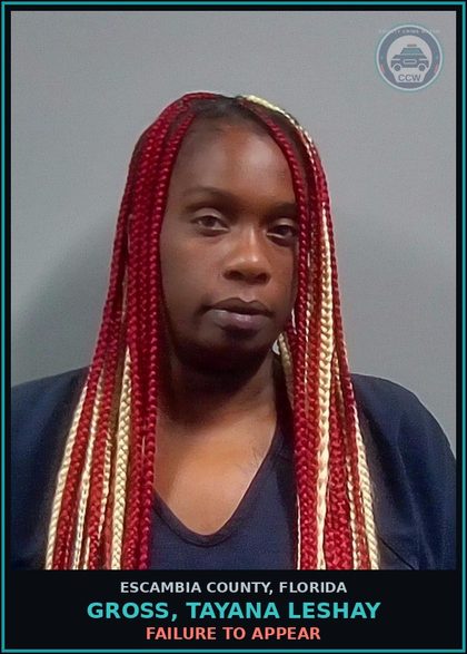 CCW arrest card for GROSS, TAYANA LESHAY in Escambia County: FAILURE TO APPEAR