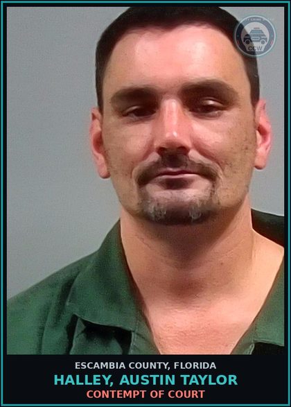 CCW arrest card for HALLEY, AUSTIN TAYLOR in Escambia County: CONTEMPT OF COURT