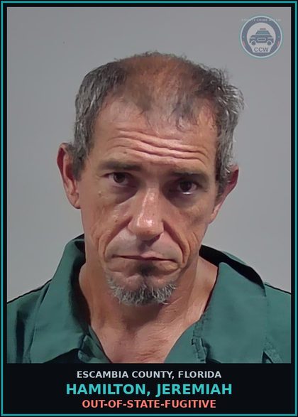 CCW arrest card for HAMILTON, JEREMIAH in Escambia County: OUT-OF-STATE-FUGITIVE