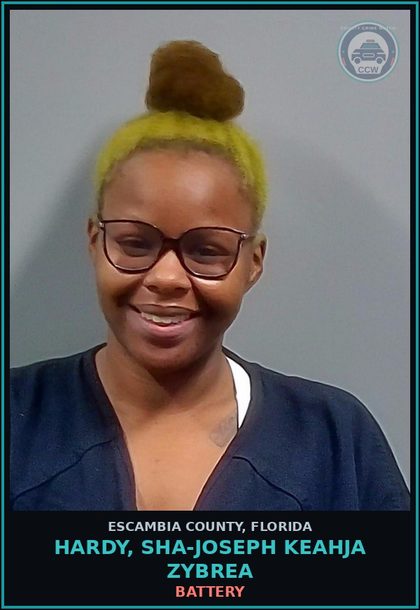 CCW arrest card for HARDY, SHA-JOSEPH KEAHJA ZYBREA in Escambia County: BATTERY