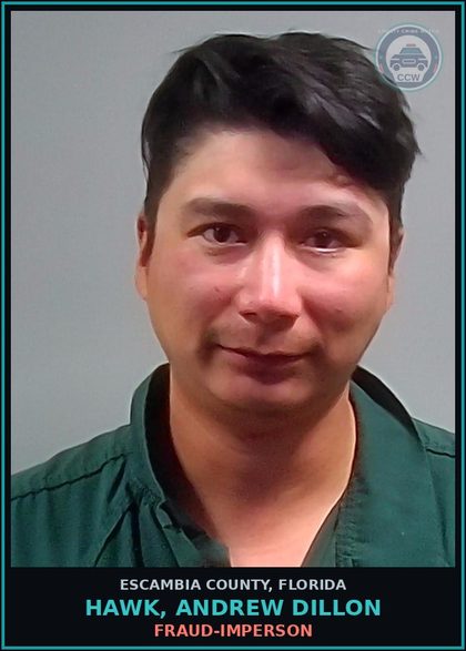 CCW arrest card for HAWK, ANDREW DILLON in Escambia County: DUI-UNLAW BLD ALCH