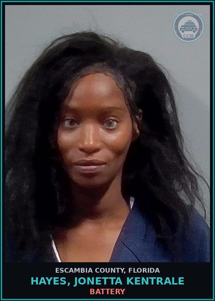 CCW arrest card for HAYES, JONETTA KENTRALE in Escambia County: BATTERY