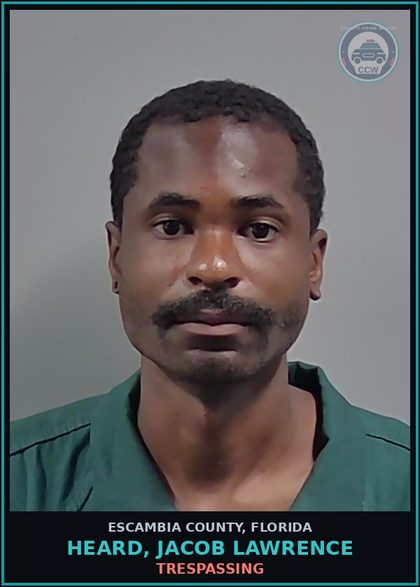 CCW arrest card for HEARD, JACOB LAWRENCE in Escambia County: DANGEROUS DRUGS