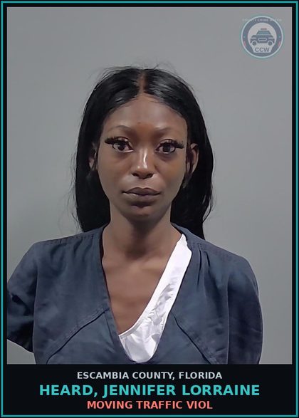 CCW arrest card for HEARD, JENNIFER LORRAINE in Escambia County: MOVING TRAFFIC VIOL