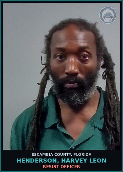 CCW arrest card for HENDERSON, HARVEY LEON in Escambia County: DRUGS-POSSESS