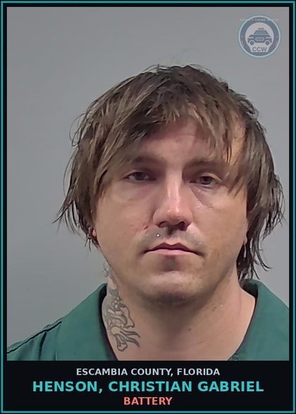 CCW arrest card for HENSON, CHRISTIAN GABRIEL in Escambia County: BATTERY