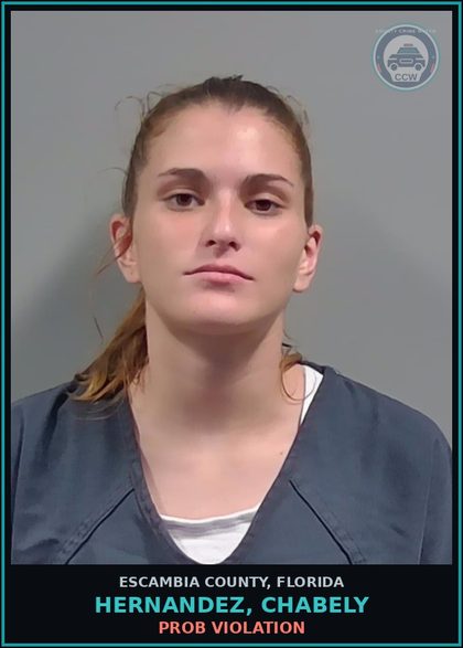 CCW arrest card for HERNANDEZ, CHABELY in Escambia County: PROB VIOLATION