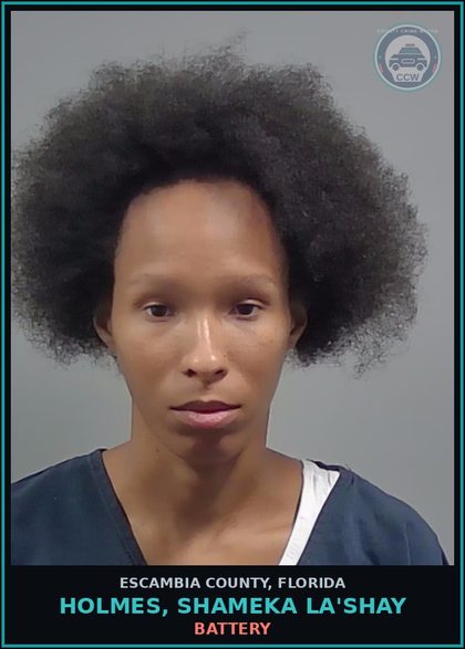 CCW arrest card for HOLMES, SHAMEKA LA'SHAY in Escambia County: BATTERY