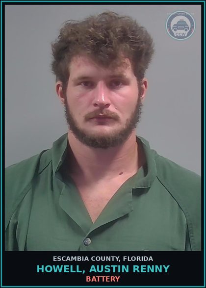CCW arrest card for HOWELL, AUSTIN RENNY in Escambia County: BATTERY