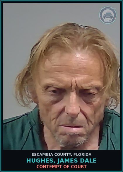 CCW arrest card for HUGHES, JAMES DALE in Escambia County: CONTEMPT OF COURT