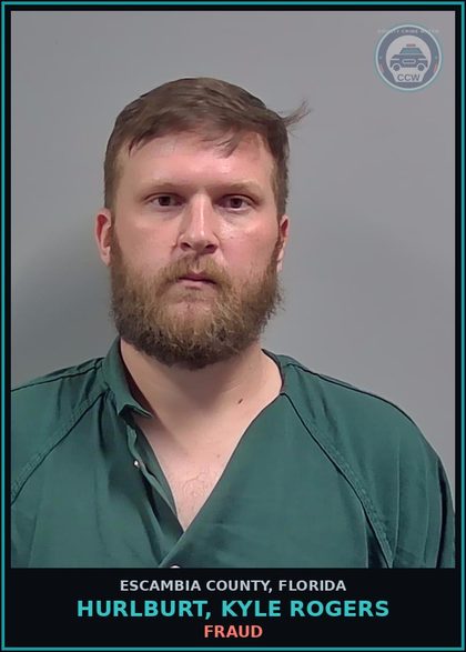 CCW arrest card for HURLBURT, KYLE ROGERS in Escambia County: LARC