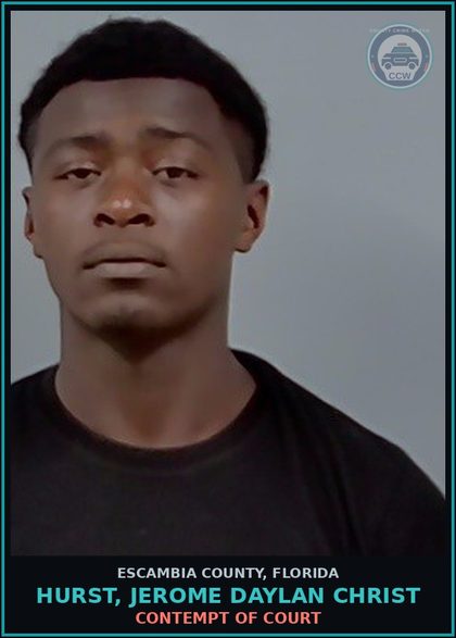 CCW arrest card for HURST, JEROME DAYLAN CHRIST in Escambia County: CONTEMPT OF COURT