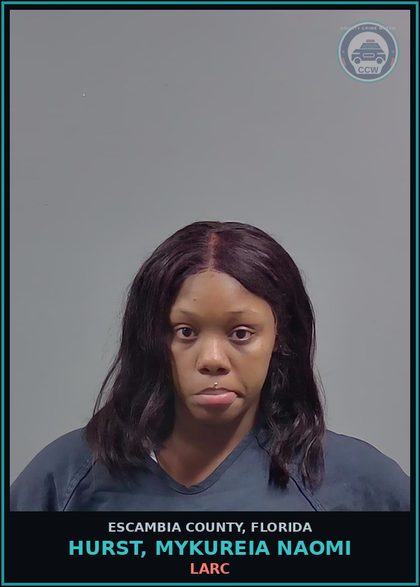 CCW arrest card for HURST, MYKUREIA NAOMI in Escambia County: LARC