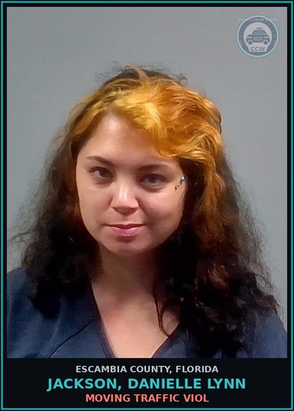 CCW arrest card for JACKSON, DANIELLE LYNN in Escambia County: MOVING TRAFFIC VIOL