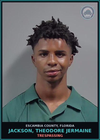 CCW arrest card for JACKSON, THEODORE JERMAINE in Escambia County: TRESPASSING