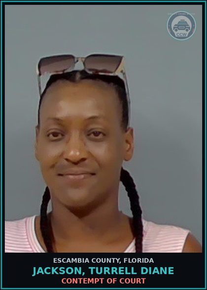 CCW arrest card for JACKSON, TURRELL DIANE in Escambia County: CONTEMPT OF COURT