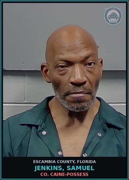 CCW arrest card for JENKINS, SAMUEL in Escambia County: COCAINE-POSSESS