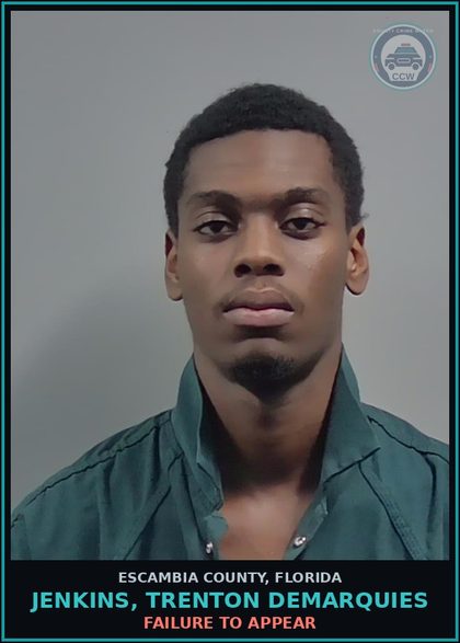 CCW arrest card for JENKINS, TRENTON DEMARQUIES in Escambia County: FAILURE TO APPEAR
