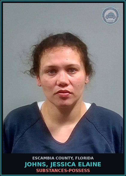 CCW arrest card for JOHNS, JESSICA ELAINE in Escambia County: DRUGS-POSSESS