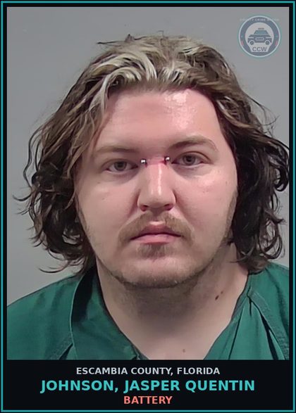 CCW arrest card for JOHNSON, JASPER QUENTIN in Escambia County: STALKING