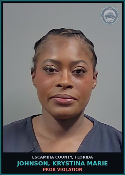 CCW arrest card for JOHNSON, KRYSTINA MARIE in Escambia County: PROB VIOLATION