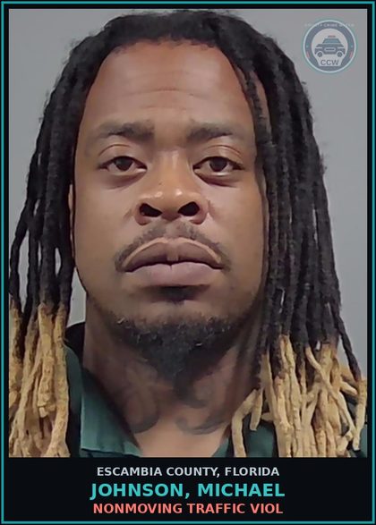 CCW arrest card for JOHNSON, MICHAEL in Escambia County: NONMOVING TRAFFIC VIOL