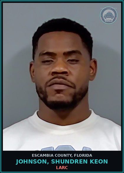 CCW arrest card for JOHNSON, SHUNDREN KEON in Escambia County: LARC