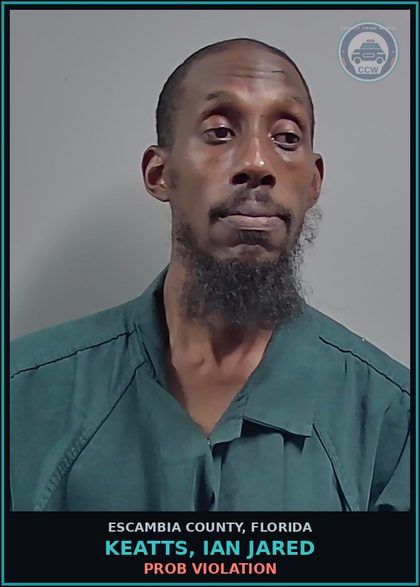 CCW arrest card for KEATTS, IAN JARED in Escambia County: PROB VIOLATION