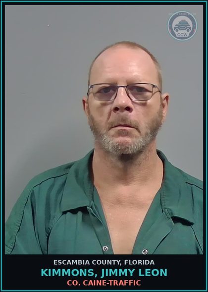 CCW arrest card for KIMMONS, JIMMY LEON in Escambia County: COCAINE-TRAFFIC