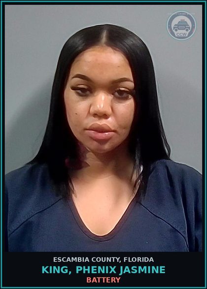CCW arrest card for KING, PHENIX JASMINE in Escambia County: RESIST OFFICER
