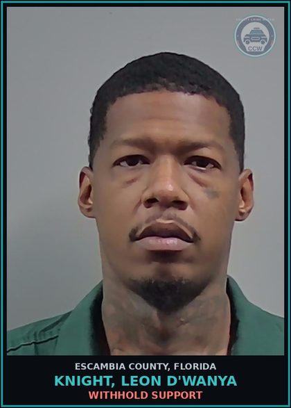 CCW arrest card for KNIGHT, LEON D'WANYA in Escambia County: WITHHOLD SUPPORT