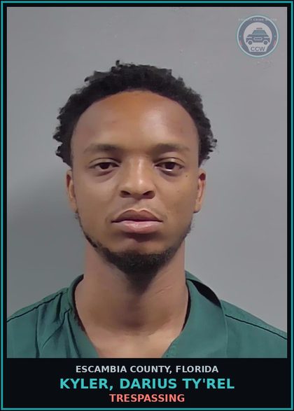 CCW arrest card for KYLER, DARIUS TY'REL in Escambia County: TRESPASSING