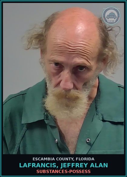 CCW arrest card for LAFRANCIS, JEFFREY ALAN in Escambia County: DRUGS-POSSESS