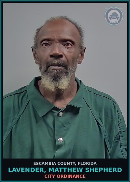 CCW arrest card for LAVENDER, MATTHEW SHEPHERD in Escambia County: CITY ORDINANCE