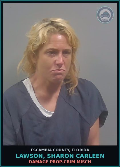 CCW arrest card for LAWSON, SHARON CARLEEN in Escambia County: DAMAGE PROP-CRIM MISCH
