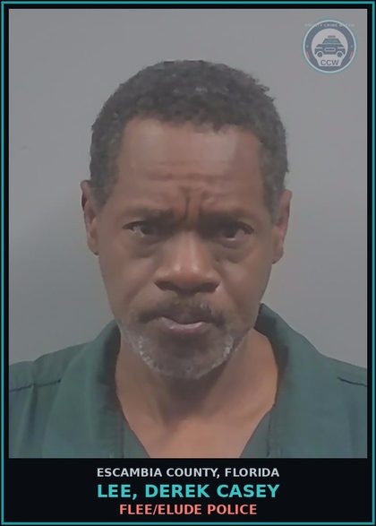 CCW arrest card for LEE, DEREK CASEY in Escambia County: FLEE/ELUDE POLICE