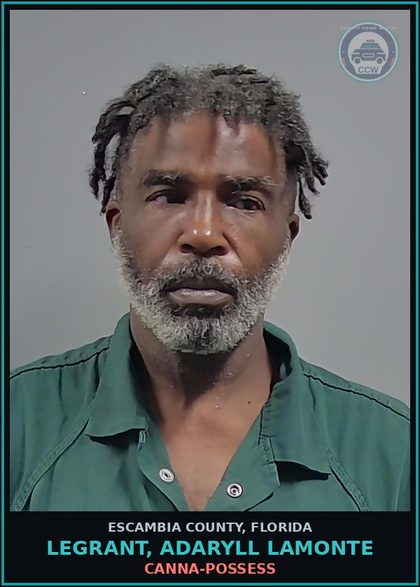 CCW arrest card for LEGRANT, ADARYLL LAMONTE in Escambia County: Canna-POSSESS