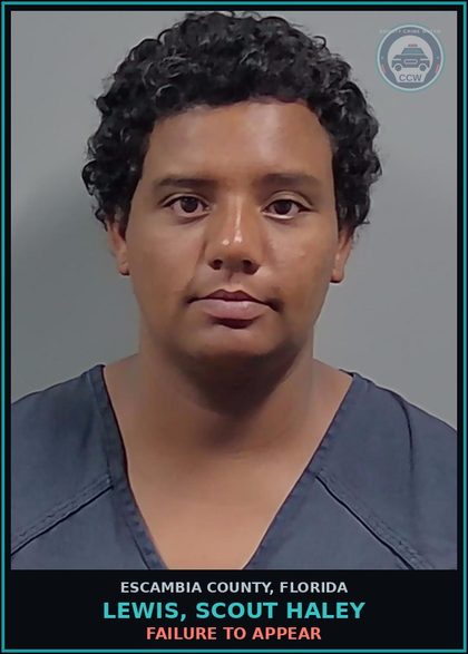 CCW arrest card for LEWIS, SCOUT HALEY in Escambia County: FAILURE TO APPEAR