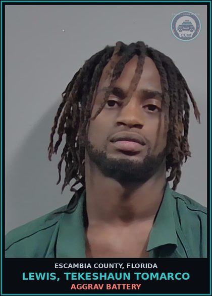 CCW arrest card for LEWIS, TEKESHAUN TOMARCO in Escambia County: RESIST OFFICER