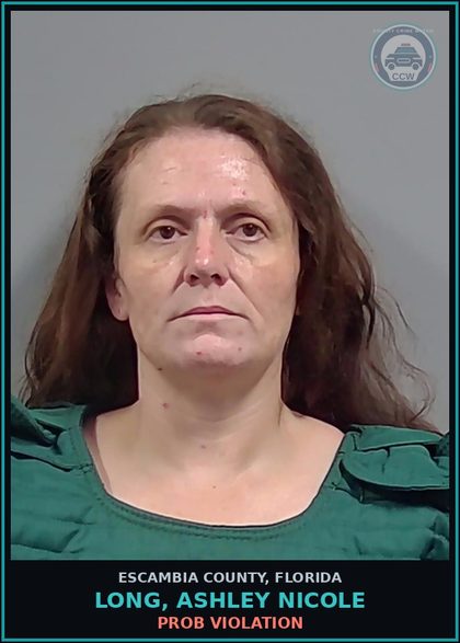 CCW arrest card for LONG, ASHLEY NICOLE in Escambia County: PROB VIOLATION