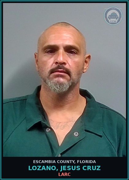 CCW arrest card for LOZANO, JESUS CRUZ in Escambia County: LARC