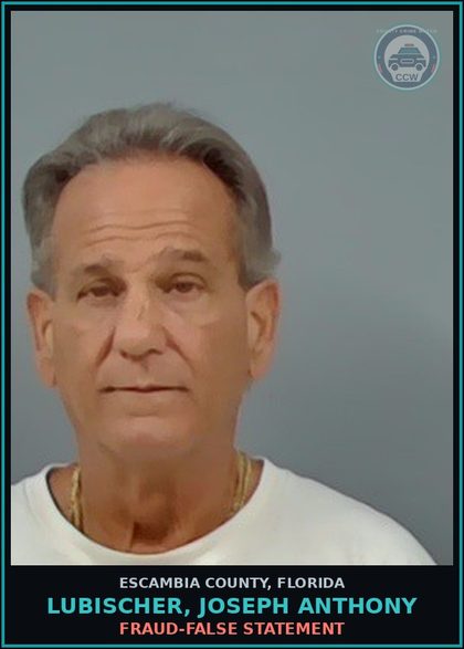 CCW arrest card for LUBISCHER, JOSEPH ANTHONY in Escambia County: FRAUD-FALSE STATEMENT