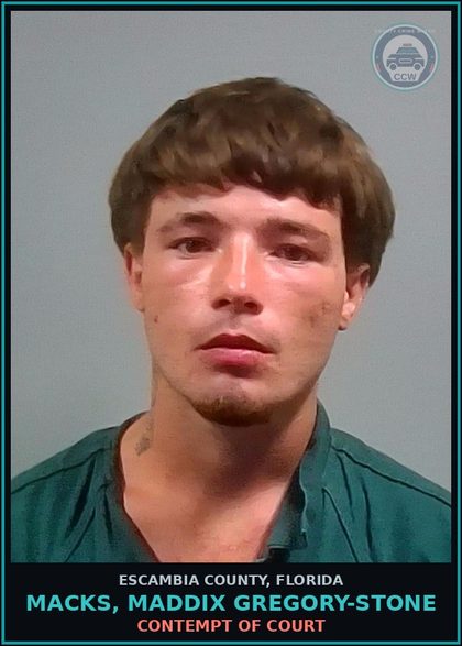 CCW arrest card for MACKS, MADDIX GREGORY-STONE in Escambia County: CONTEMPT OF COURT